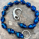 SANITY JEWELRY® Wallet Chain Hellride Classic Skull Wallet Chain Matte Blue - W/ Sanity’s Polished Hook Clip