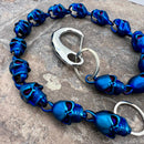 SANITY JEWELRY® Wallet Chain Hellride Classic Skull Wallet Chain Matte Blue - W/ Sanity’s Polished Hook Clip