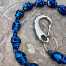 SANITY JEWELRY® Wallet Chain Hellride Classic Skull Wallet Chain Matte Blue - W/ Sanity’s Polished Hook Clip