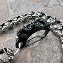 SANITY JEWELRY® Wallet Chain Huge Skull and Crossbone Wallet Chain - W/ Black Scream Clasp - WC50