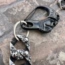 SANITY JEWELRY® Wallet Chain Huge Skull and Crossbone Wallet Chain - W/ Black Scream Clasp - WC50