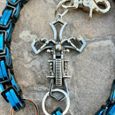 SANITY JEWELRY® Wallet Chain Motorcycle Cross Wallet Chain - Black & Blue Daytona CVO - WC227