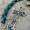 SANITY JEWELRY® Wallet Chain Motorcycle Cross Wallet Chain - Black & Blue Daytona CVO - WC227