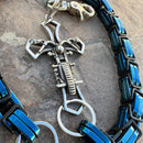 SANITY JEWELRY® Wallet Chain Motorcycle Cross Wallet Chain - Black & Blue Daytona CVO - WC227
