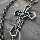 SANITY JEWELRY® Wallet Chain Motorcycle Cross Wallet Chain - Black & Silver Daytona Deluxe - WC227