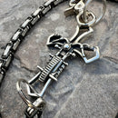 SANITY JEWELRY® Wallet Chain Motorcycle Cross Wallet Chain - Black & Silver Daytona Heritage - WC227