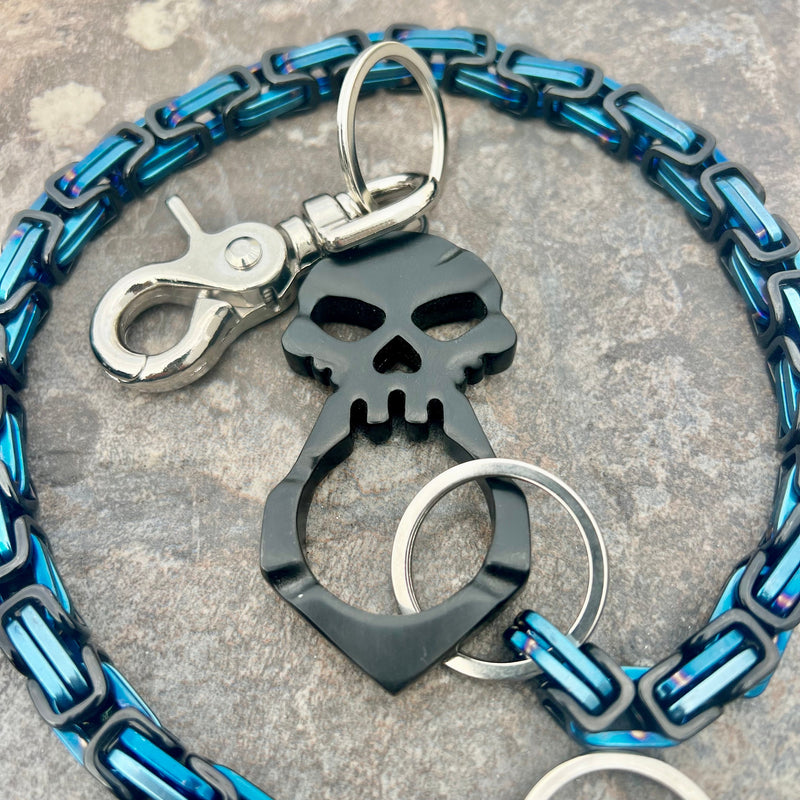 SANITY JEWELRY® Wallet Chain One Finger Ring Black Wallet Chain - Black & Blue Daytona Heritage - WC047H