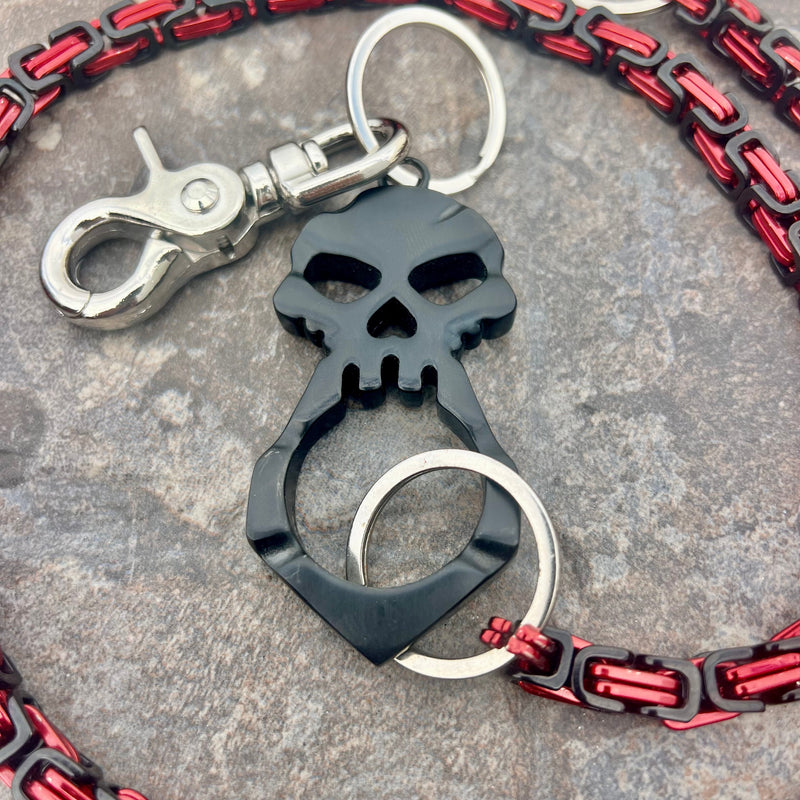SANITY JEWELRY® Wallet Chain One Finger Ring Black Wallet Chain - Black & Red Daytona Deluxe - WC050D