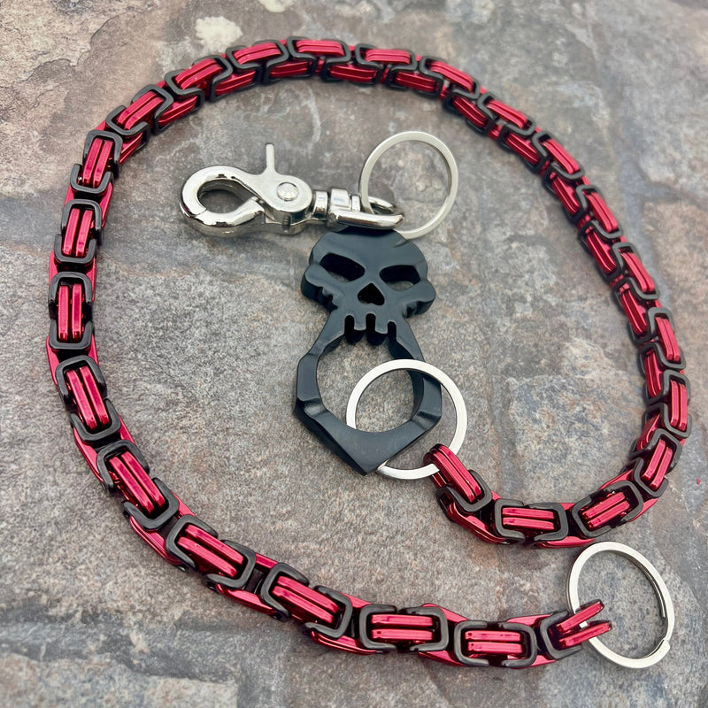 SANITY JEWELRY® Wallet Chain One Finger Ring Black Wallet Chain - Black & Red Daytona Heritage - WC051H