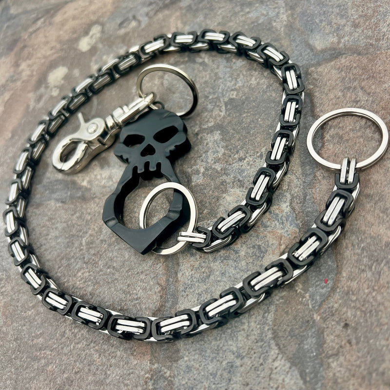 SANITY JEWELRY® Wallet Chain One Finger Ring Black Wallet Chain - Black & Silver Daytona Deluxe - WC054D