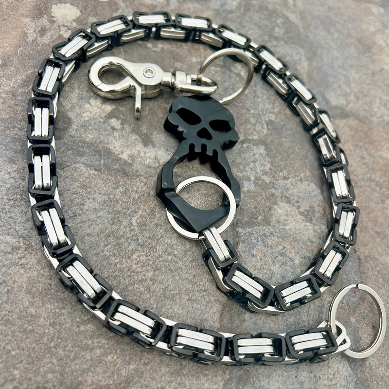 SANITY JEWELRY® Wallet Chain One Finger Ring Black Wallet Chain - Black & Silver Daytona Heritage - WC055H