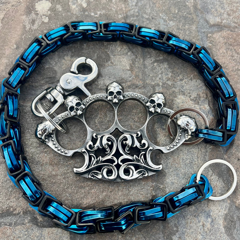 SANITY JEWELRY® Wallet Chain Royal Four Finger Ring Wallet Chain - Black & Blue Daytona Road King - WC1RK