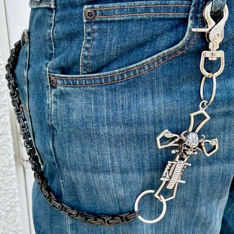 SANITY JEWELRY® Wallet Chain Valhalla Cross Wallet Chain - Black Daytona CVO - WC24CVO