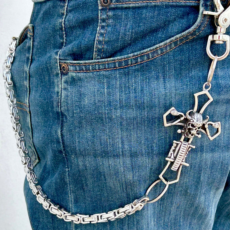 SANITY JEWELRY® Wallet Chain Valhalla Cross Wallet Chain - Silver Daytona CVO - WC23CVO