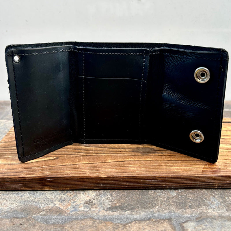Sanity Jewelry Wallet Wallet - Black Tri-Fold - 3.5” x 4.25” - Genuine Leather - TW3x4