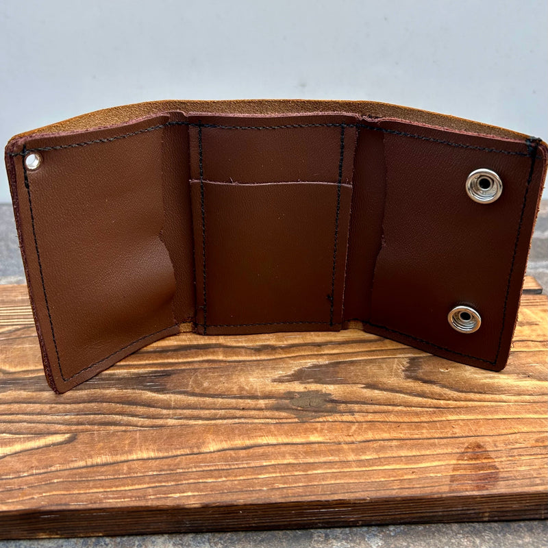 Sanity Jewelry Wallet Wallet - Brown Tri-Fold - 3.5” x 4.25” - Genuine Leather - TWB3x4