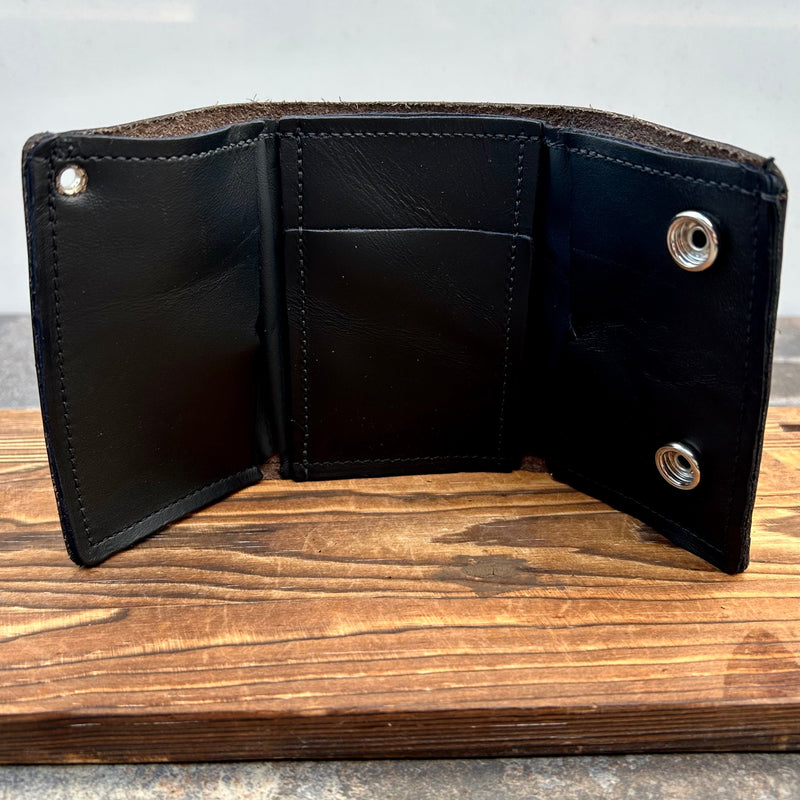Sanity Jewelry Wallet Wallet - Charcoal Tri-Fold - 3.5” x 4.25” - Genuine Leather - TWC3x4