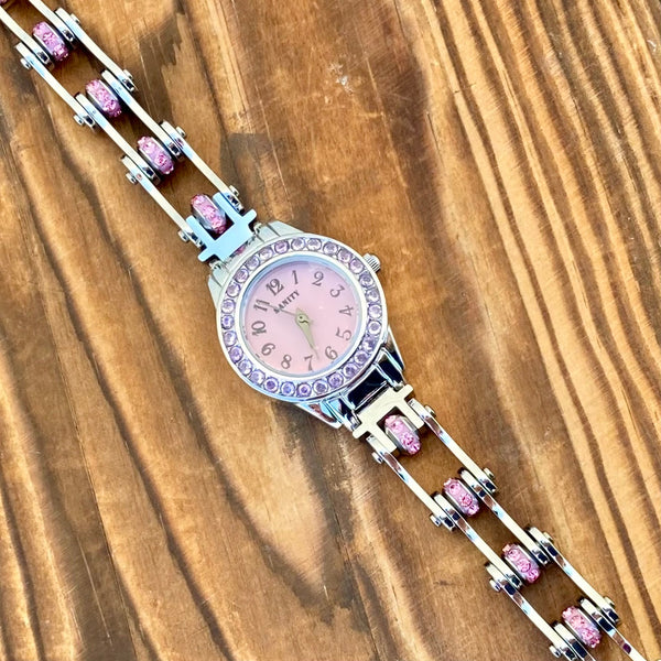 SANITY JEWELRY® WATCH 6.75" Ladies Watch - Pink - MCW03 CLEARANCE