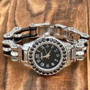 SANITY JEWELRY® WATCH Ladies Watch - Polished W/Black Crystals - MCW04 CLEARANCE