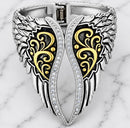 SANITY JEWELRY® Women's Bracelet Angel Heart Wing Bracelet - Double Wing  Cuff - Gold & Silver W/White Stones - AW03