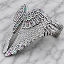 SANITY JEWELRY® Women's Bracelet Angel Heart Wing Bracelet - Double Wing Cuff - White W/Rainbow Stones - AW05