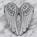 SANITY JEWELRY® Women's Bracelet Angel Heart Wing Bracelet - Double Wing Cuff - White W/Rainbow Stones - AW05