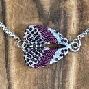 Sanity Jewelry Women's Bracelet Angel Heart Wing - Bracelet - PurpleW/Purple Stones - 2618B