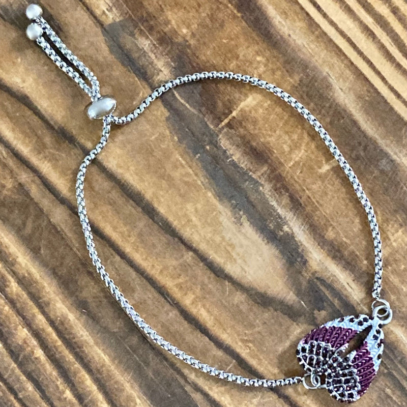 Sanity Jewelry Women's Bracelet Angel Heart Wing - Bracelet - PurpleW/Purple Stones - 2618B