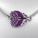 Sanity Jewelry Women's Bracelet Angel Heart Wing - Bracelet - PurpleW/Purple Stones - 2618B