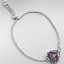 Sanity Jewelry Women's Bracelet Angel Heart Wing - Bracelet - PurpleW/Purple Stones - 2618B