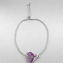 Sanity Jewelry Women's Bracelet Angel Heart Wing - Bracelet - PurpleW/Purple Stones - 2618B