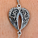 Sanity Jewelry Women's Bracelet Angel Heart Wing - Bracelet - Silver W/White Stones - 036B