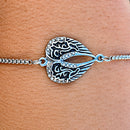 Sanity Jewelry Women's Bracelet Angel Heart Wing - Bracelet - Silver W/White Stones - 036B