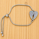 Sanity Jewelry Women's Bracelet Angel Heart Wing - Bracelet - White W/Rainbow Stones - SK2539B