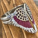 SANITY JEWELRY® Women's Bracelet Angel Heart Wing Bracelets - Double Wing Cuff - Purple W/Purple Stones - AW06
