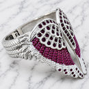 SANITY JEWELRY® Women's Bracelet Angel Heart Wing Bracelets - Double Wing Cuff - Purple W/Purple Stones - AW06