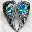 SANITY JEWELRY® Women's Bracelet Angel Heart Wing Bracelets - Double Wing Cuff - Sea Shell W/White Stones - AW08