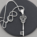 Sanity Jewelry Women's Pendant Necklace 2mm 16” Rope Necklace "Key" - Key To My Heart Pendant - Rope Necklace - SK2609