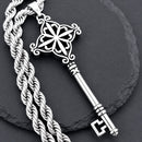 Sanity Jewelry Women's Pendant Necklace 2mm 16” Rope Necklace "Key" - Skeleton Key Pendant - Rope Necklace or Omega - PEN485