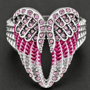 SANITY JEWELRY® Women's Ring 4 Angel Heart Wing Ring - Pink W/Pink Stones - R248