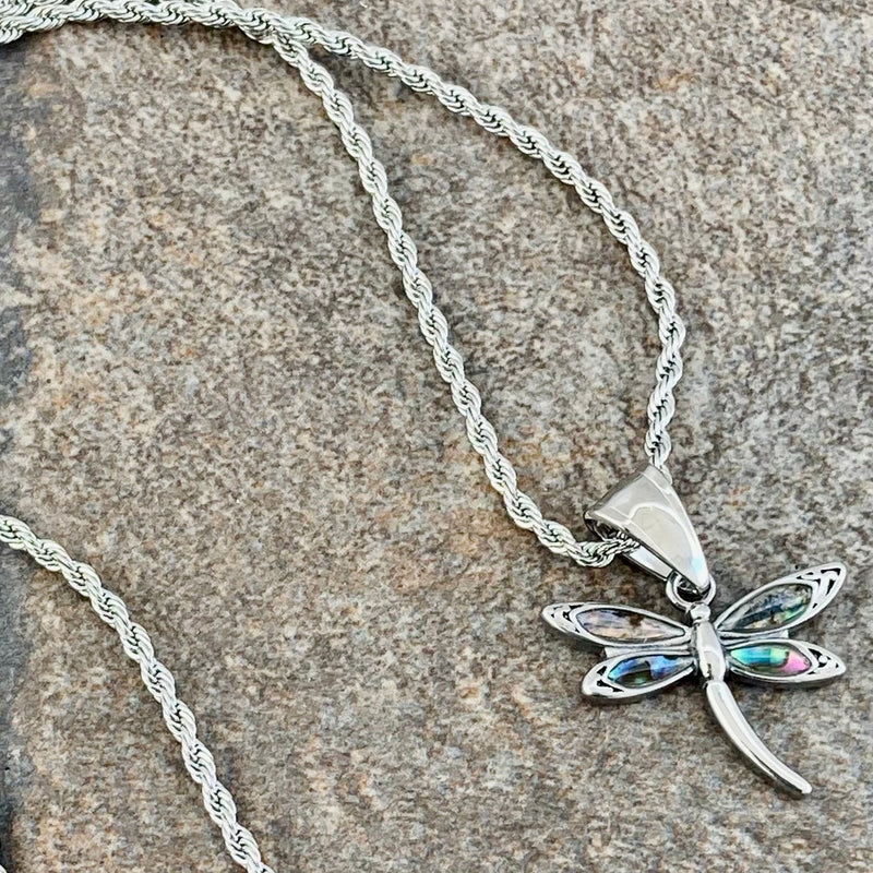 Sanity Jewelry 2mm 16” Rope Necklace Sea Shell - Mini Dragonfly Pendant & Classic Rope Necklace - SK2540M