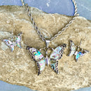 Abalone - Butterfly "Scrollwork" Pendant & Chain SK2559 Biker Jewelry Skull Jewelry Sanity Jewelry Stainless Steel jewelry