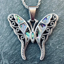 Sanity Jewelry Abalone - Butterfly Swallow Tail Pendant & Chain SK2559