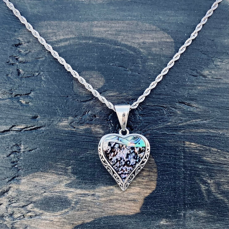 Sanity Jewelry Abalone - Mini Heart Pendant & Chain SK2554M