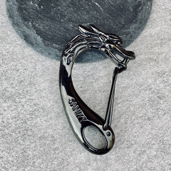 Belt Clip / Clasp - Scream Skull DRAGON - Upgrade Your Wallet / Key Chain - WCC-09 Biker Jewelry Skull Jewelry Sanity Jewelry Stainless Steel jewelry