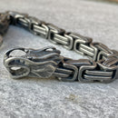 Bracelet - 2 Dragon Head Daytona - Galvanized - Deluxe - B80 Biker Jewelry Skull Jewelry Sanity Jewelry Stainless Steel jewelry