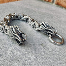 Bracelet - 2 Dragon Head Daytona - Polished Silver Stainless - Heritage - B83 Biker Jewelry Skull Jewelry Sanity Jewelry Stainless Steel jewelry
