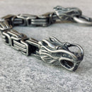 Bracelet - 2 Dragons Head Daytona - Galvanized - Heritage - B81 Biker Jewelry Skull Jewelry Sanity Jewelry Stainless Steel jewelry