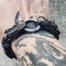 Bracelet - 2 Dragons Head Daytona - Galvanized - Heritage - B81 Biker Jewelry Skull Jewelry Sanity Jewelry Stainless Steel jewelry