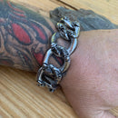 Bagger Bracelet - Skull ChainGang - Classic - 1.25" Wide - B34 Bracelet Biker Jewelry Skull Jewelry Sanity Jewelry Stainless Steel jewelry